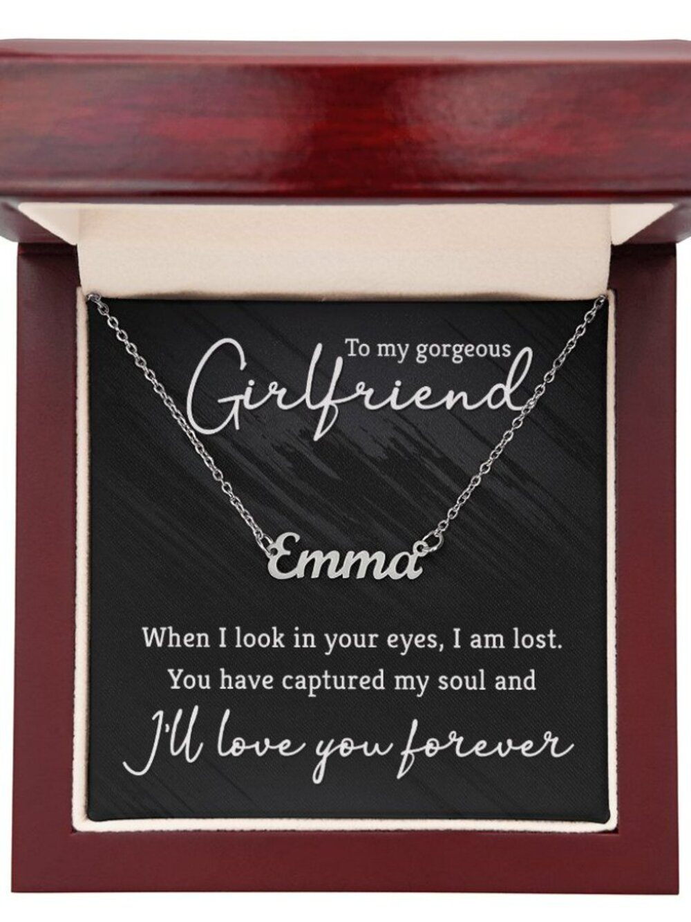To My Girlfriend I am Lost Personalized Name Necklace Stainless Steel Custom Na